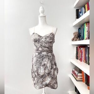 Oleg Cassini sequin snake skin print mini dress size 6